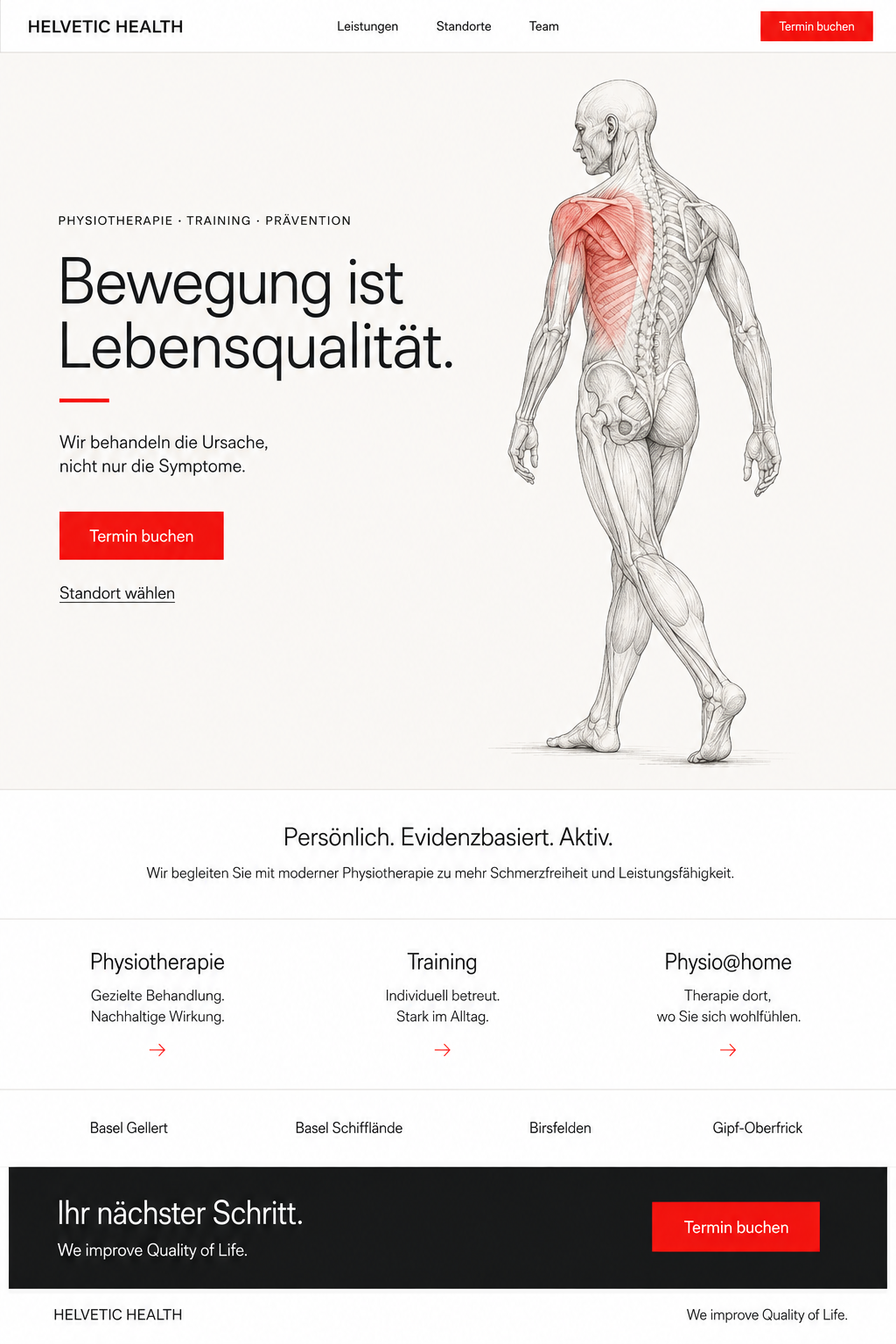 Anatomische Darstellung des Bewegungsapparats
